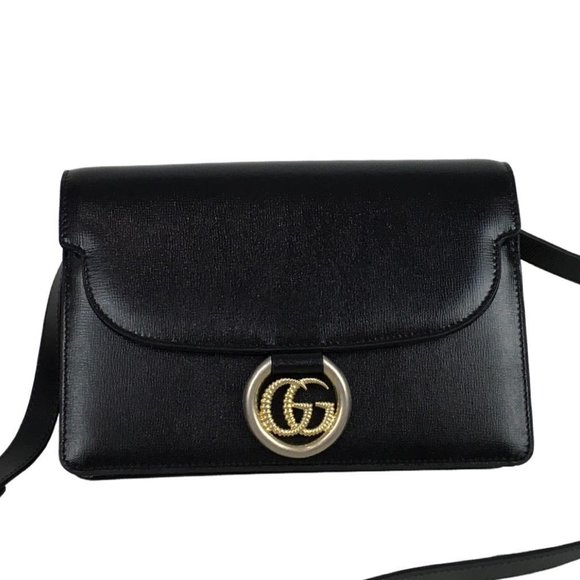 Gucci Women's GG Interlocking Flap Crossbody Bag Black DM1 - Picture 5 of 16